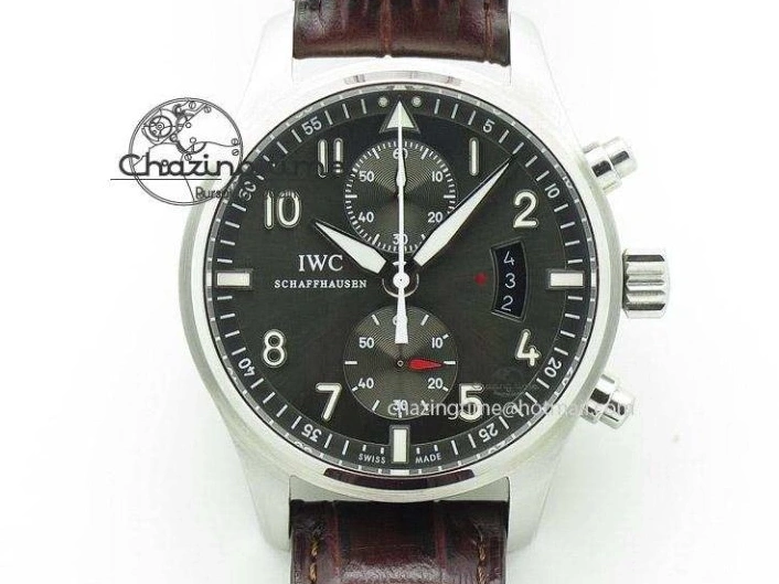 MIROTIME 0208 Pilot Chrono RG 3878 ZF Best Edition Grey Dial On Brown Leather Strap A UrbanChic 7330